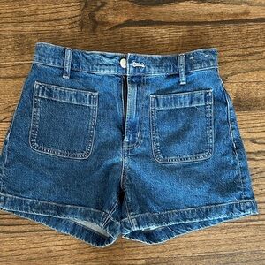 Madewell Blue Denim Patch-Pocket Jean Shorts